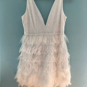 White sequin mini dress